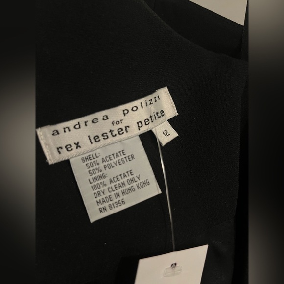 Andrea Polizzi for Rex Lester petite Sz. 12 square neckline dress black - Picture 9 of 9